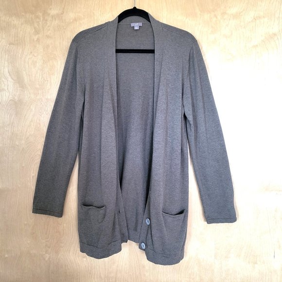 J. Jill Cotton Blend Cardigan Sweater Olive Green Size Large - Picture 1 of 7